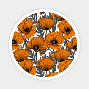 Orange poppy garden Magnet